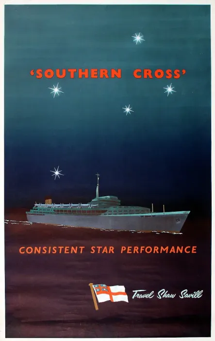 Framed Print : Poster, Southern Cross cruise liner, Shaw Savill Framed Print : Poster, Southern Cross cruise liner, Shaw Savill