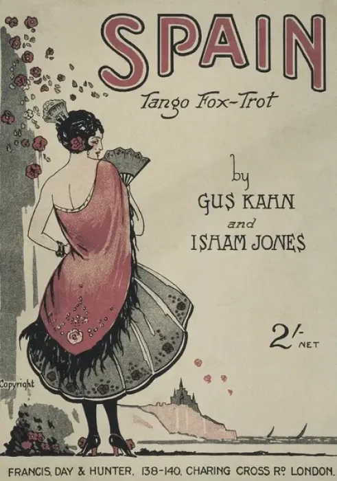 Framed Print : Poster Spain - Tango fox-trot by Gus Kahn Framed Print : Poster Spain - Tango fox-trot by Gus Kahn