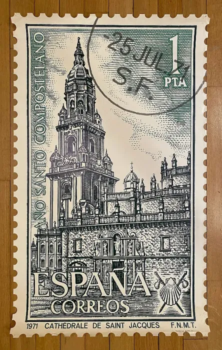 Framed Print : Poster, Spanish stamp design Framed Print : Poster, Spanish stamp design