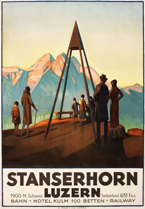 Framed Print : Poster, Stanserhorn, Lucerne, Switzerland Framed Print : Poster, Stanserhorn, Lucerne, Switzerland