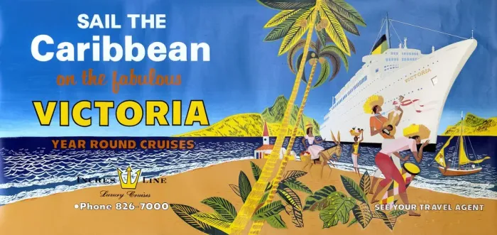 Framed Print : Poster, Victoria luxury cruises to the Caribbean Framed Print : Poster, Victoria luxury cruises to the Caribbean