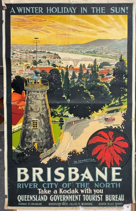 Framed Print : Poster, Winter Holiday in the Sun, Brisbane, Australia Framed Print : Poster, Winter Holiday in the Sun, Brisbane, Australia