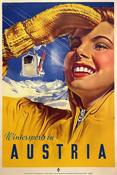 Poster, winter sports in Austria
