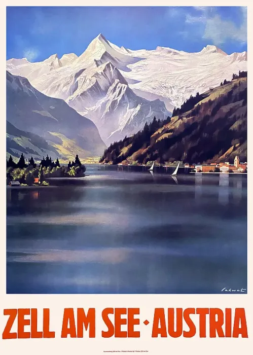 Framed Print : Poster, Zell am See, Austria Framed Print : Poster, Zell am See, Austria