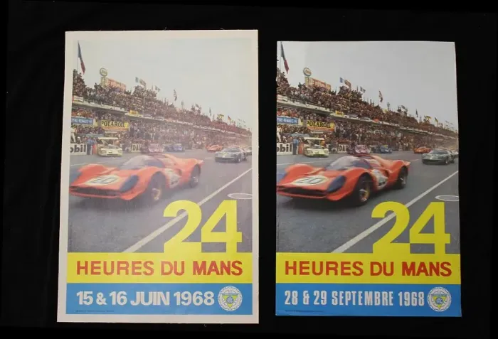Framed Print : Two posters, Le Mans 24 hours, June and September 1968 Framed Print : Two posters, Le Mans 24 hours, June and September 1968