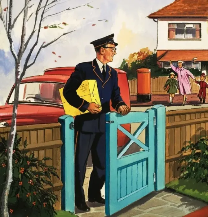 Framed Print : Postman. People You See. Postman. From Teddy Bear (19 December 1964) Framed Print : Postman. People You See. Postman. From Teddy Bear (19 December 1964)