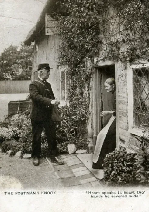 Framed Print : Postman Delivering Letters, Unknown location Framed Print : Postman Delivering Letters, Unknown location