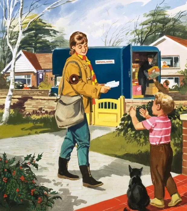 Framed Print : Postman and postwoman Framed Print : Postman and postwoman