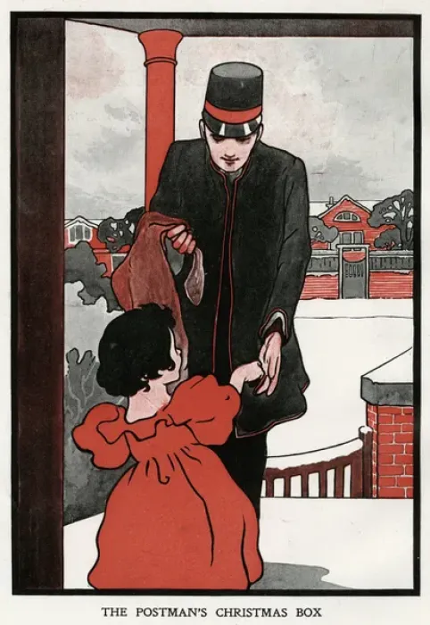 Framed Print : The Postmans Christmas Box by Charles Robinson Framed Print : The Postmans Christmas Box by Charles Robinson