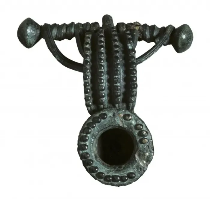 Framed Print : Pot-shaped fibula of the Second Iron Age (6th-3rd Framed Print : Pot-shaped fibula of the Second Iron Age (6th-3rd