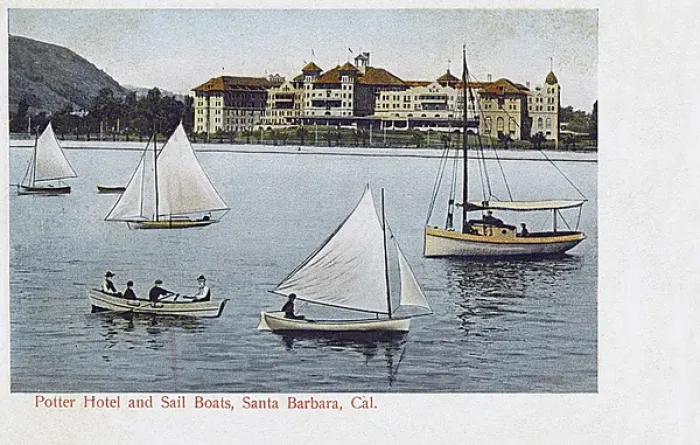 Framed Print : Potter Hotel - Sail Boats - Santa Barbara, California, USA Framed Print : Potter Hotel - Sail Boats - Santa Barbara, California, USA