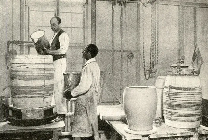 Framed Print : Potters casting a large vase, Copenhagen, Denmark Framed Print : Potters casting a large vase, Copenhagen, Denmark