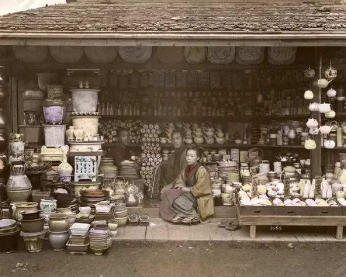 Framed Print : Pottery Shop, Japan Framed Print : Pottery Shop, Japan