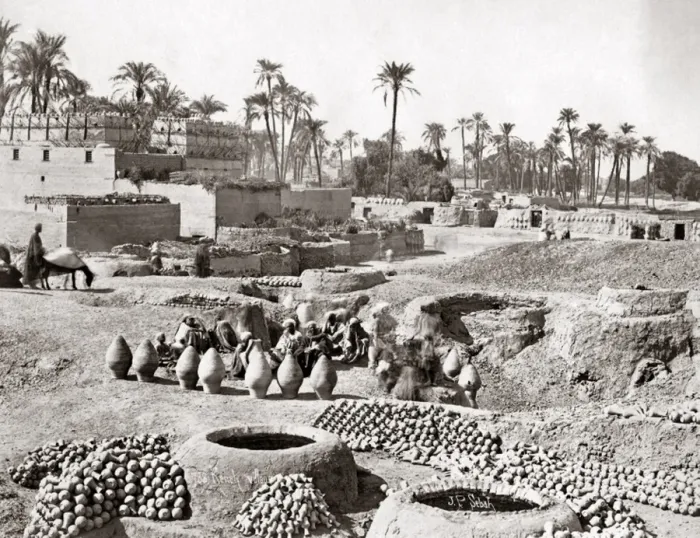 Framed Print : Pottery works, Egypt, circa 1880s Framed Print : Pottery works, Egypt, circa 1880s