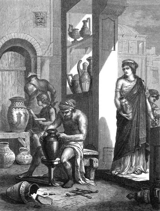 Framed Print : Pottery workshop in ancient Etruria Framed Print : Pottery workshop in ancient Etruria