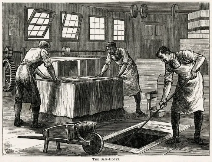 Framed Print : Pottey -slip-house 1880s Framed Print : Pottey -slip-house 1880s