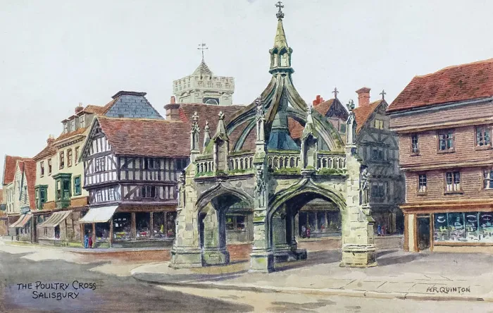 Framed Print : Poultry Cross, Salisbury, Wiltshire Framed Print : Poultry Cross, Salisbury, Wiltshire