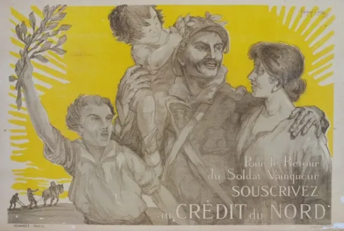 Framed Print : Pour le retour du soldat vaincqueur souscrivez au Credit du Framed Print : Pour le retour du soldat vaincqueur souscrivez au Credit du