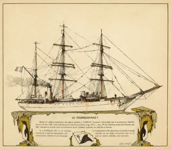 Framed Print : Pourquoi Pas Steamship Framed Print : Pourquoi Pas Steamship