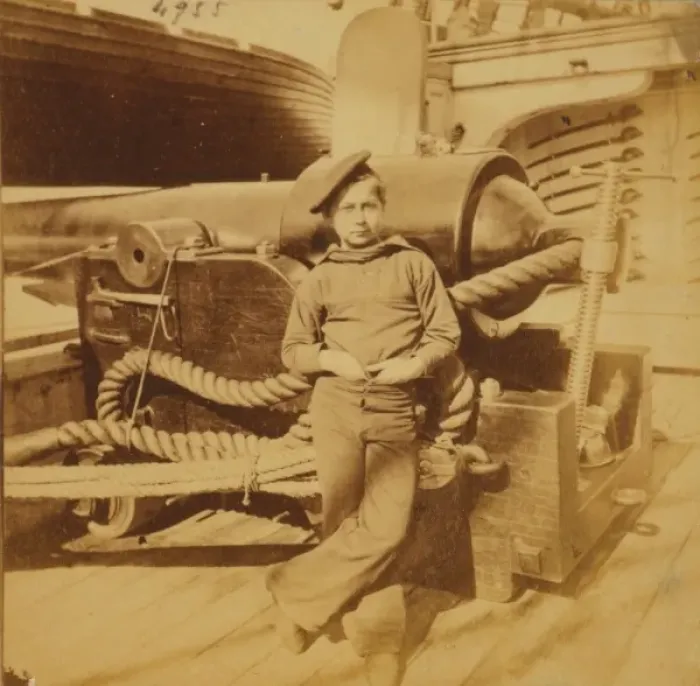 Framed Print : Powder monkey on USS. New Hampshire, off Charleston, S. C Framed Print : Powder monkey on USS. New Hampshire, off Charleston, S. C