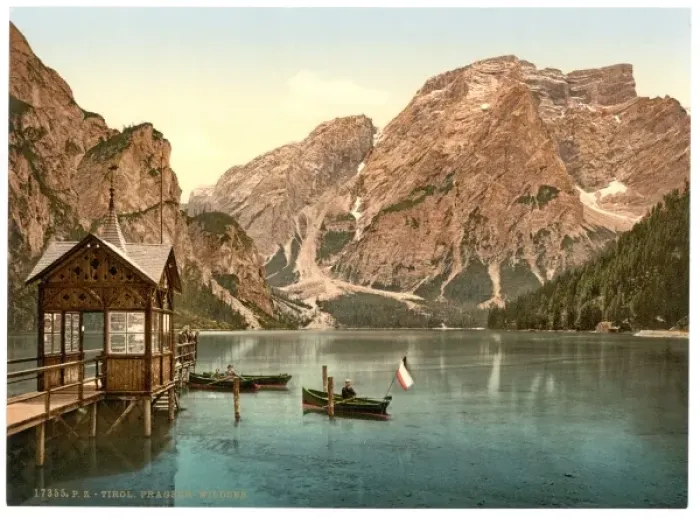 Framed Print : Pragse, Wilsee (i. e. Wildsee), toward Sulden, Tyrol, Austro Framed Print : Pragse, Wilsee (i. e. Wildsee), toward Sulden, Tyrol, Austro
