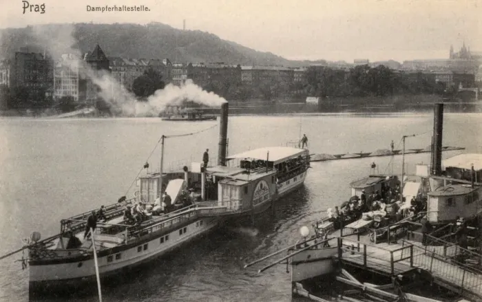 Framed Print : Prague, Czech Republic - Paddlesteamer Quay Framed Print : Prague, Czech Republic - Paddlesteamer Quay