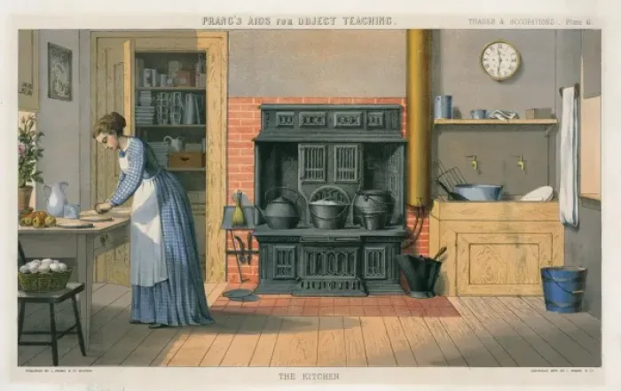 Framed Print : Prangs aids for object teaching--The kitchen Framed Print : Prangs aids for object teaching--The kitchen