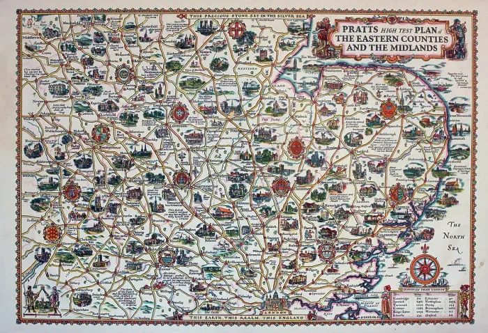 Framed Print : Pratt's High Test Plan of the Eastern Counties and Midlands Framed Print : Pratt's High Test Plan of the Eastern Counties and Midlands