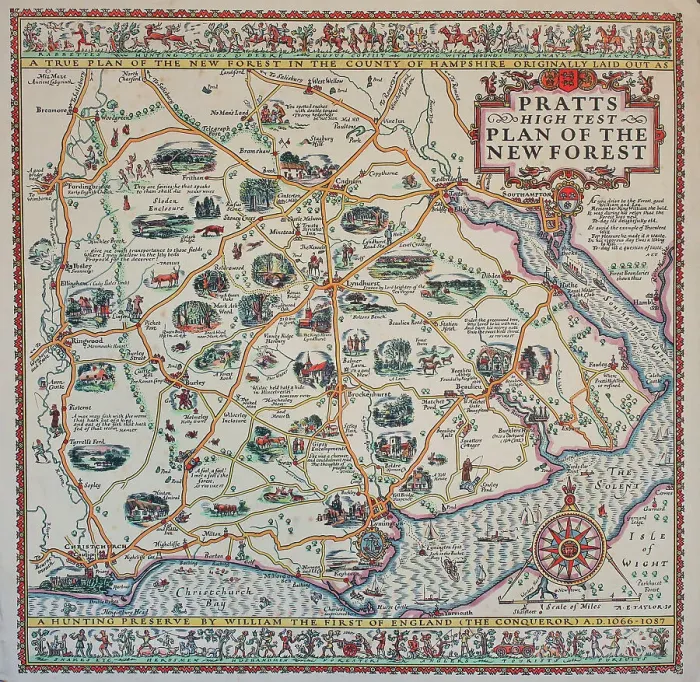 Framed Print : Pratt's High Test Plan of the New Forest Framed Print : Pratt's High Test Plan of the New Forest