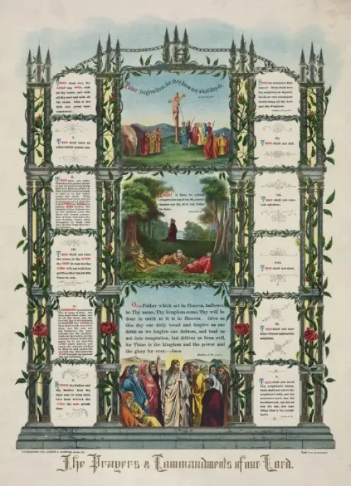 Framed Print : The Prayers & commandments of our Lord Framed Print : The Prayers & commandments of our Lord