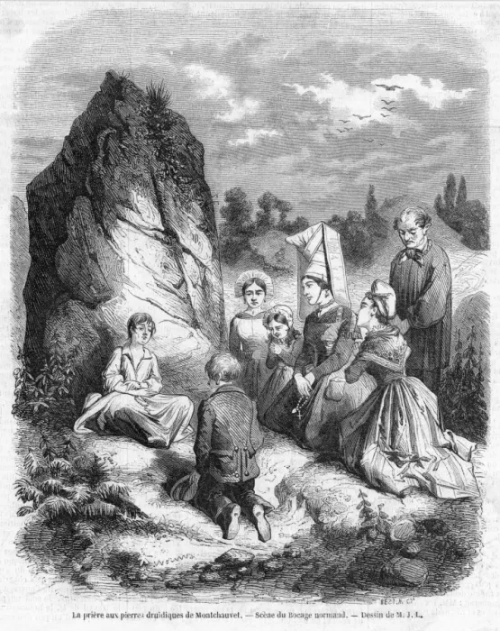 Framed Print : Praying at a Menhir Framed Print : Praying at a Menhir