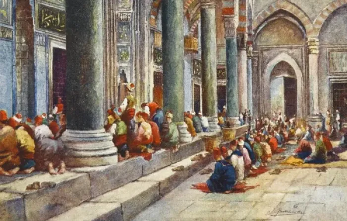Framed Print : Praying at the Mosque, Constantinople Framed Print : Praying at the Mosque, Constantinople