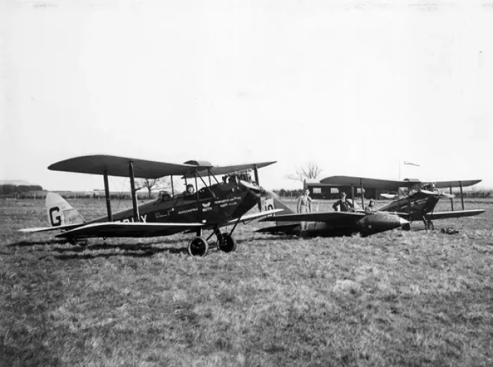 Framed Print : Two pre-production de Havilland DH60 Moth including G-EBLX Framed Print : Two pre-production de Havilland DH60 Moth including G-EBLX