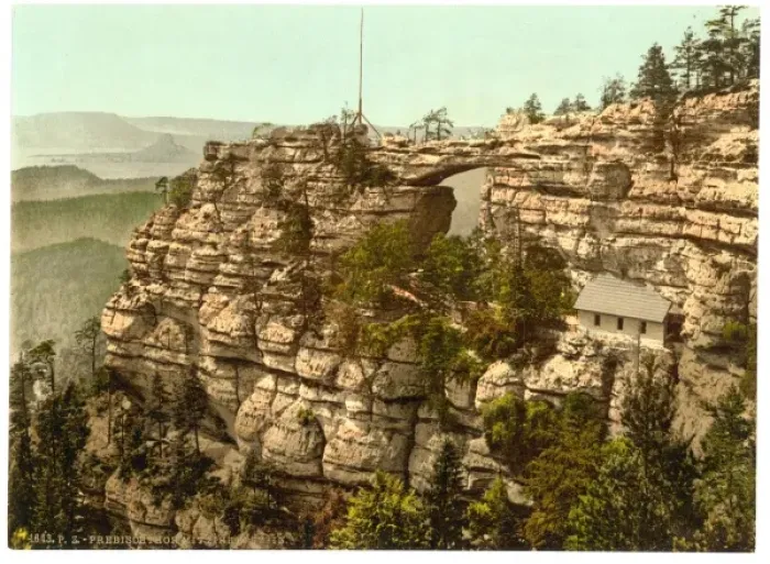 Framed Print : Prebischtor and the Kirkelstein, Bohemian Switzerland, Bohem Framed Print : Prebischtor and the Kirkelstein, Bohemian Switzerland, Bohem