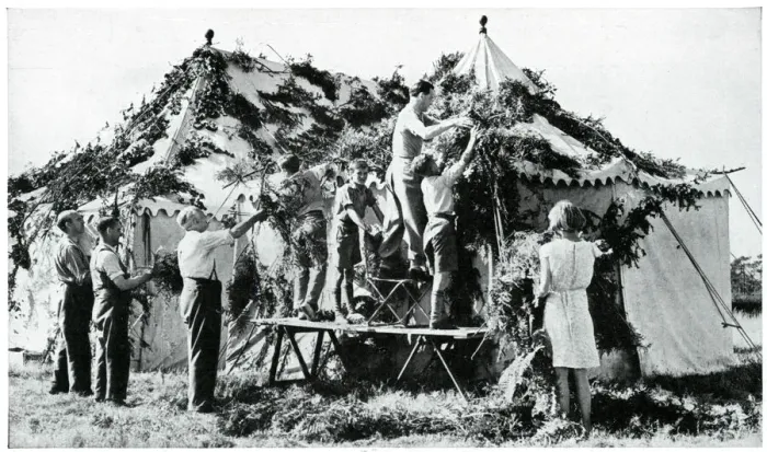 Framed Print : Precautionary camouflaging of tents, September 1939 Framed Print : Precautionary camouflaging of tents, September 1939