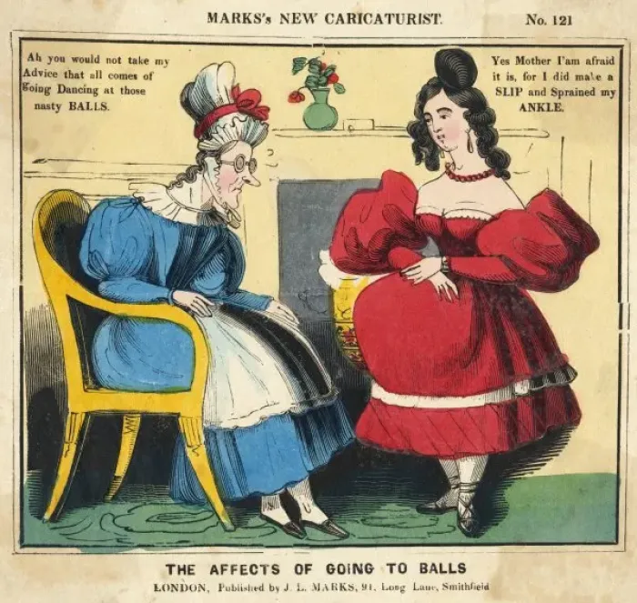 Framed Print : PREGNANCY. THE AFFECTS OF GOING TO BALLS - I did make a slip, and sprained my ankle Framed Print : PREGNANCY. THE AFFECTS OF GOING TO BALLS - I did make a slip, and sprained my ankle