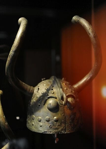 Prehistory. Helmet of from Veksoe-bog. (800-400 BC). Denmark