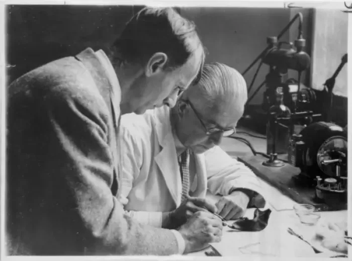 Framed Print : Preliminary flourine test of the Piltdown remains in 1949 Framed Print : Preliminary flourine test of the Piltdown remains in 1949