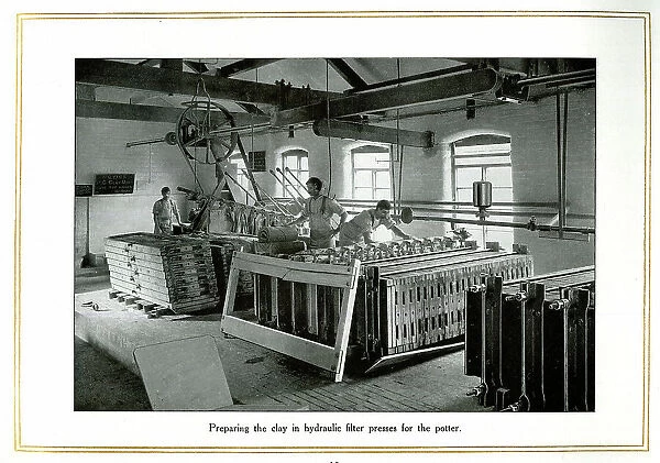 Preparing clay in hydraulic filter presses, Alfred Meakin