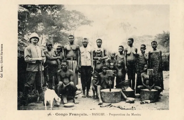 Framed Print : Preparing Manioc at Banghi in the Congo Framed Print : Preparing Manioc at Banghi in the Congo