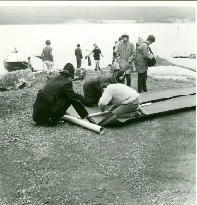 Framed Print : Preparing red carpet for Queens visit, Kielder Water Framed Print : Preparing red carpet for Queens visit, Kielder Water
