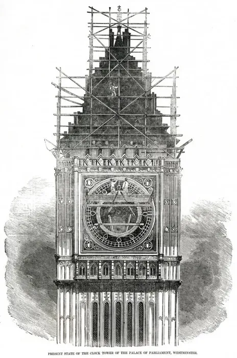Framed Print : Present state of Clock Tower, Westminster 1856 Framed Print : Present state of Clock Tower, Westminster 1856