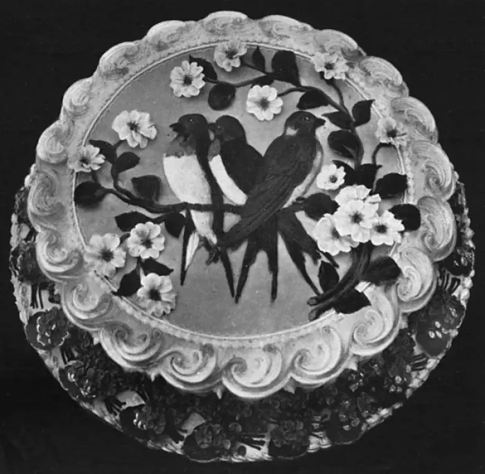 Framed Print : Presentation Cake. With Bluebirds and Wild Roses Framed Print : Presentation Cake. With Bluebirds and Wild Roses
