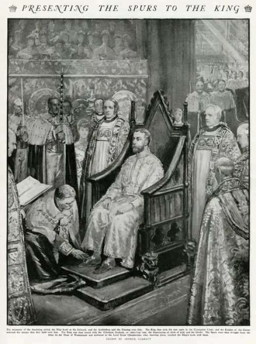 Framed Print : Presenting the spurs to King George V Framed Print : Presenting the spurs to King George V