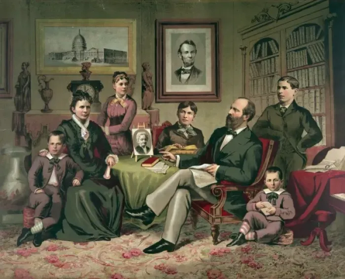 Framed Print : President Garfield and family Framed Print : President Garfield and family