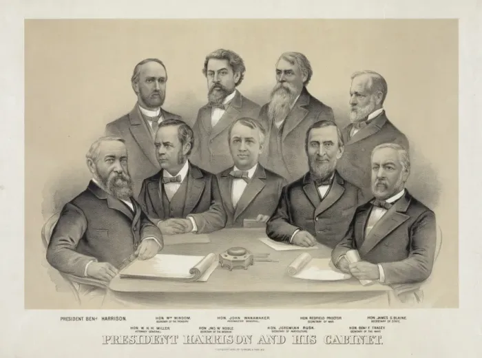 Framed Print : President Harrison and his cabinet Framed Print : President Harrison and his cabinet