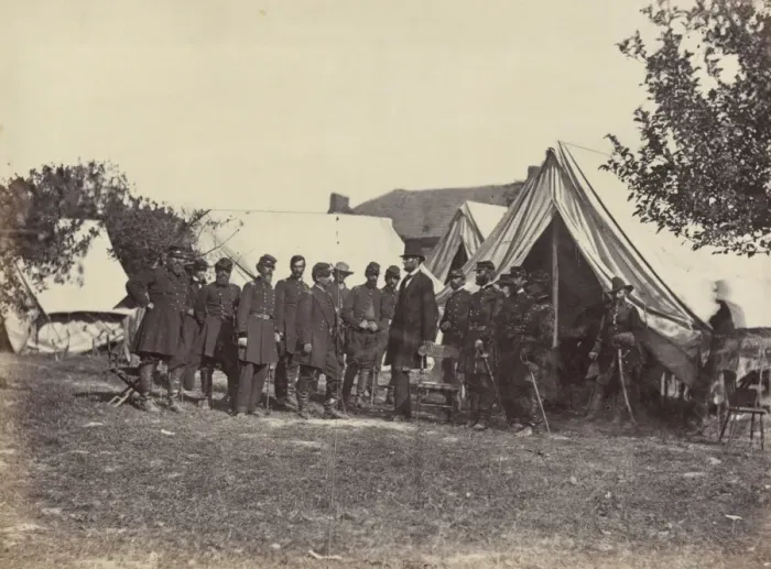 Framed Print : President Lincoln on battle-field of Antietam, October, 1862 Framed Print : President Lincoln on battle-field of Antietam, October, 1862