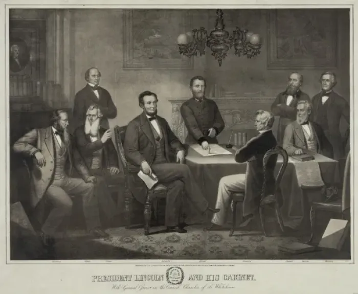 Framed Print : President Lincoln and his cabinet Framed Print : President Lincoln and his cabinet