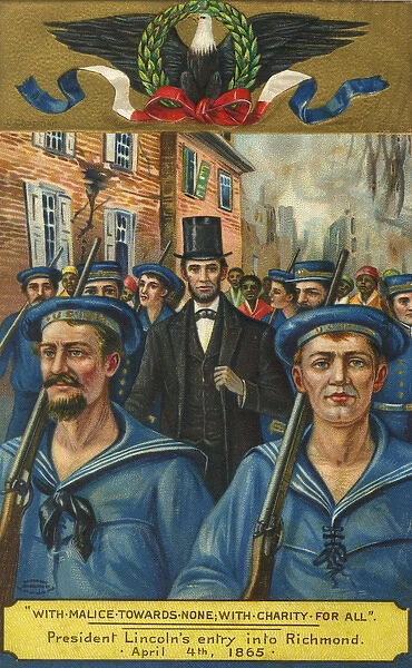 President Lincolns entry into Richmond. Civil War