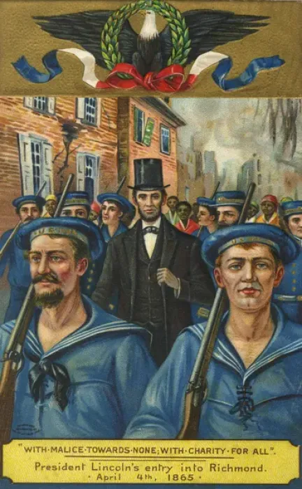 Framed Print : President Lincolns entry into Richmond. Civil War Framed Print : President Lincolns entry into Richmond. Civil War